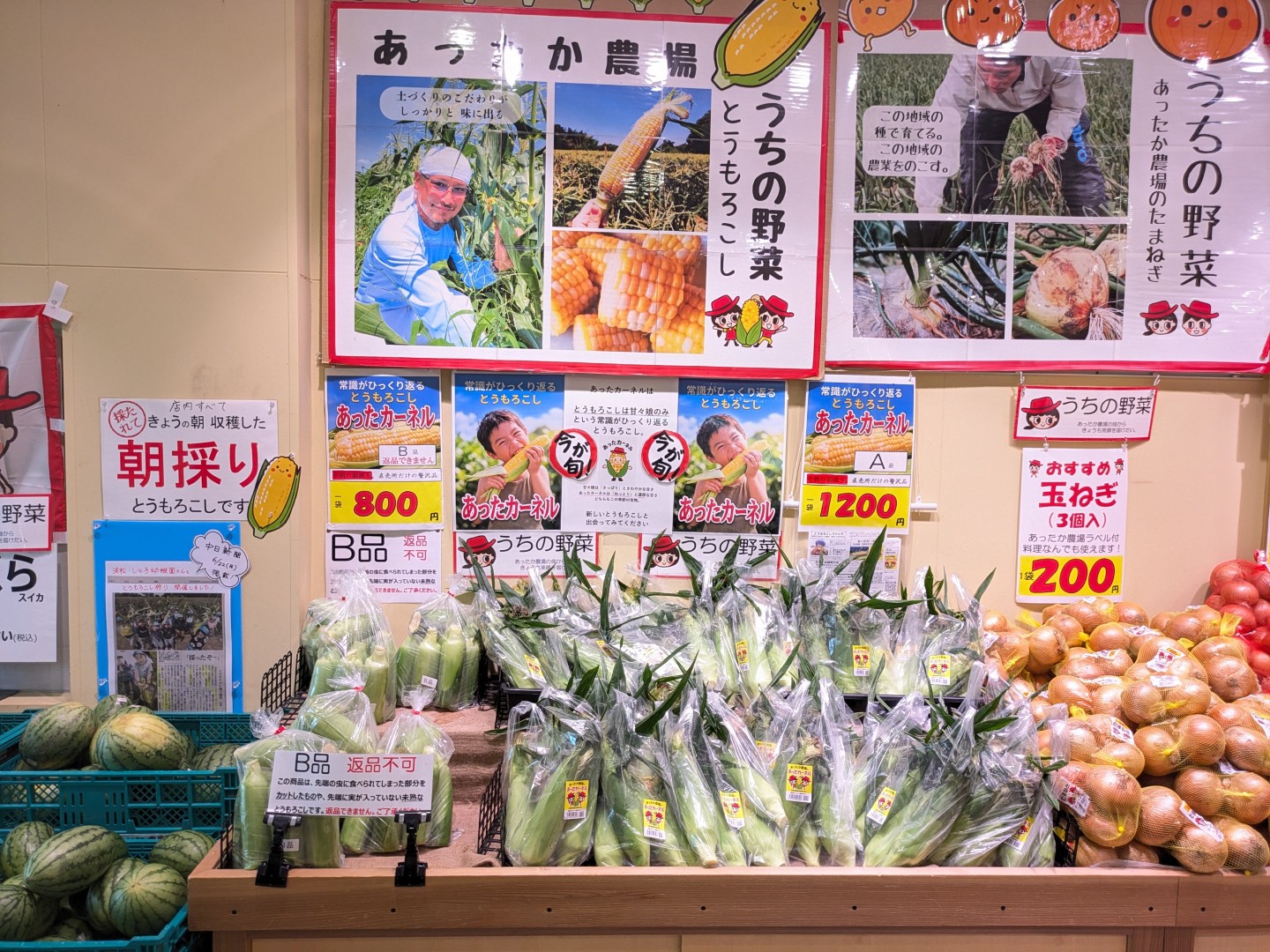 あったか農場の朝採りとうもろこし