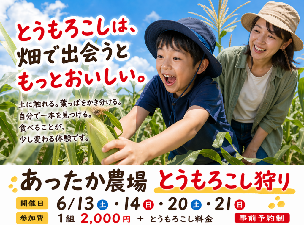 あったか農場<BR>とうもろこし狩り<BR>2026
